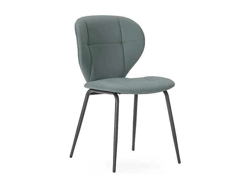 Pack de 2 sillas modelo Fauna tapizado polipiel verde, 83cm(alto) 50cm(ancho) 57cm(largo)