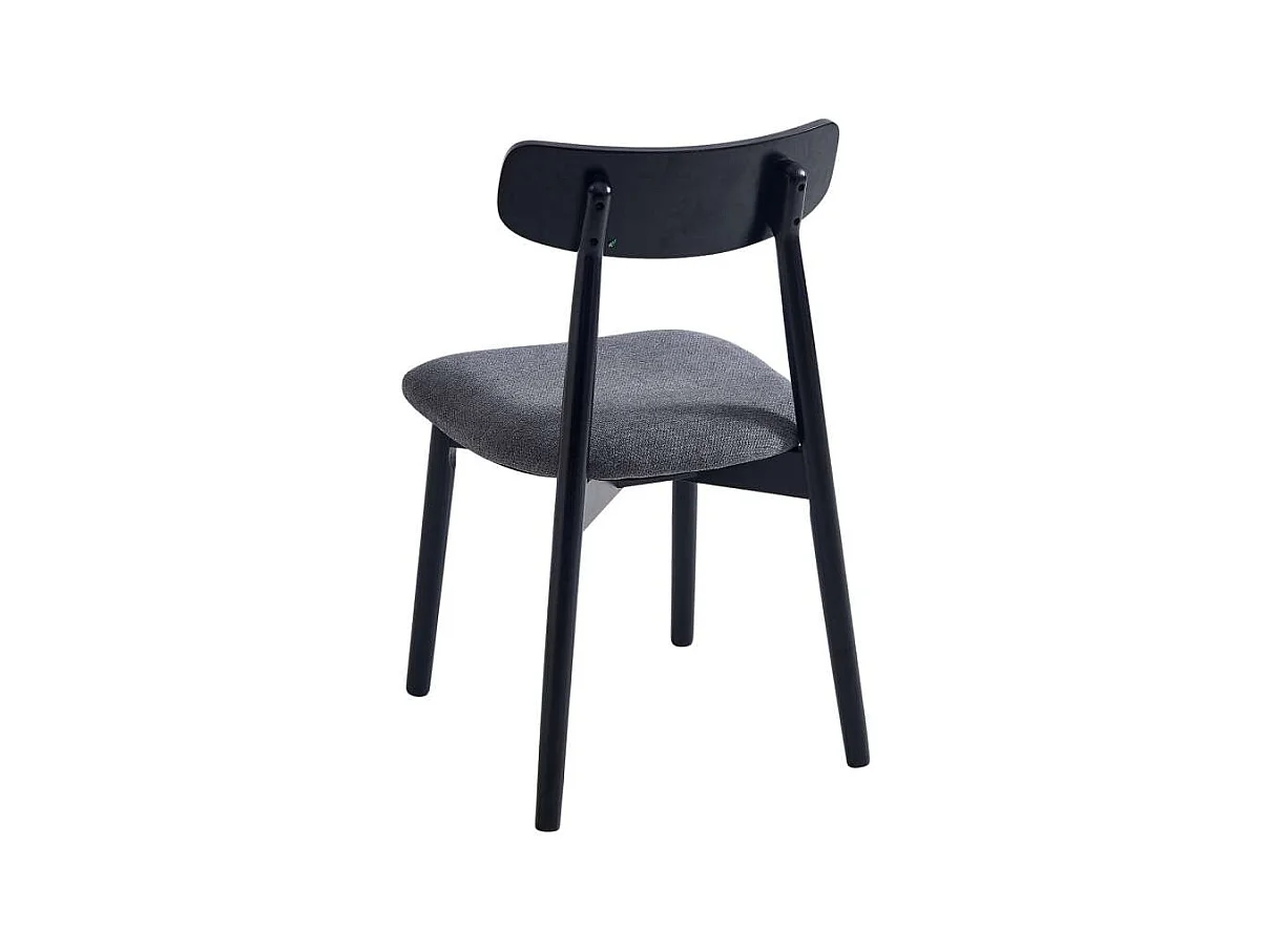 Pack de 2 sillas para cocina o comedor Shia tapizado textil gris/negro, 83cm(alto) 49cm(an