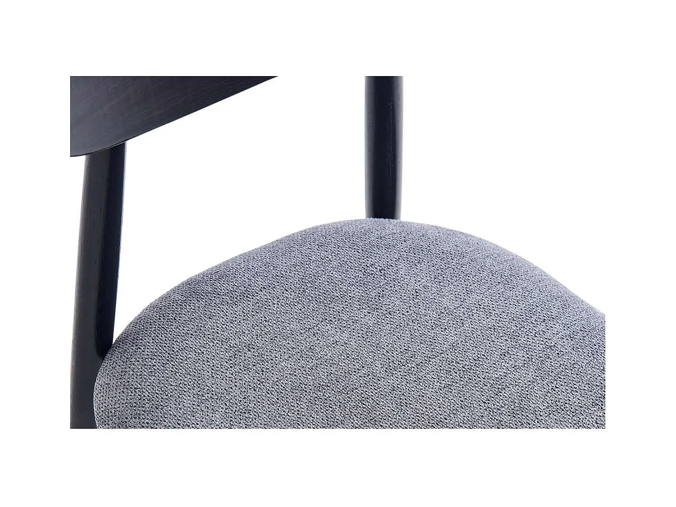 Pack de 2 sillas para cocina o comedor Shia tapizado textil gris/negro, 83cm(alto) 49cm(an