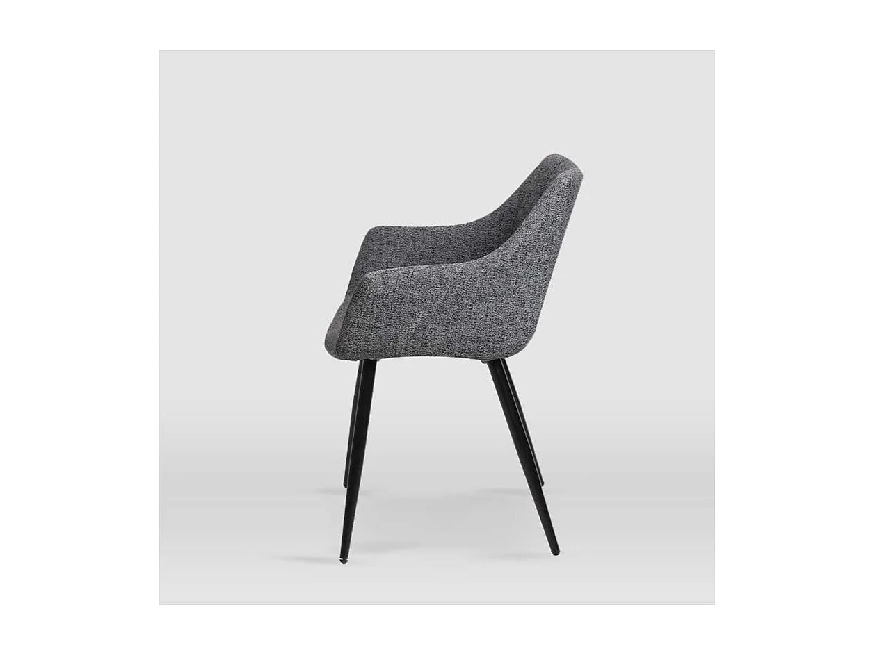 Pack de 2 sillones modelo Renata tapizados en textil gris piedra, 57cm(ancho ) 83.5cm(altu