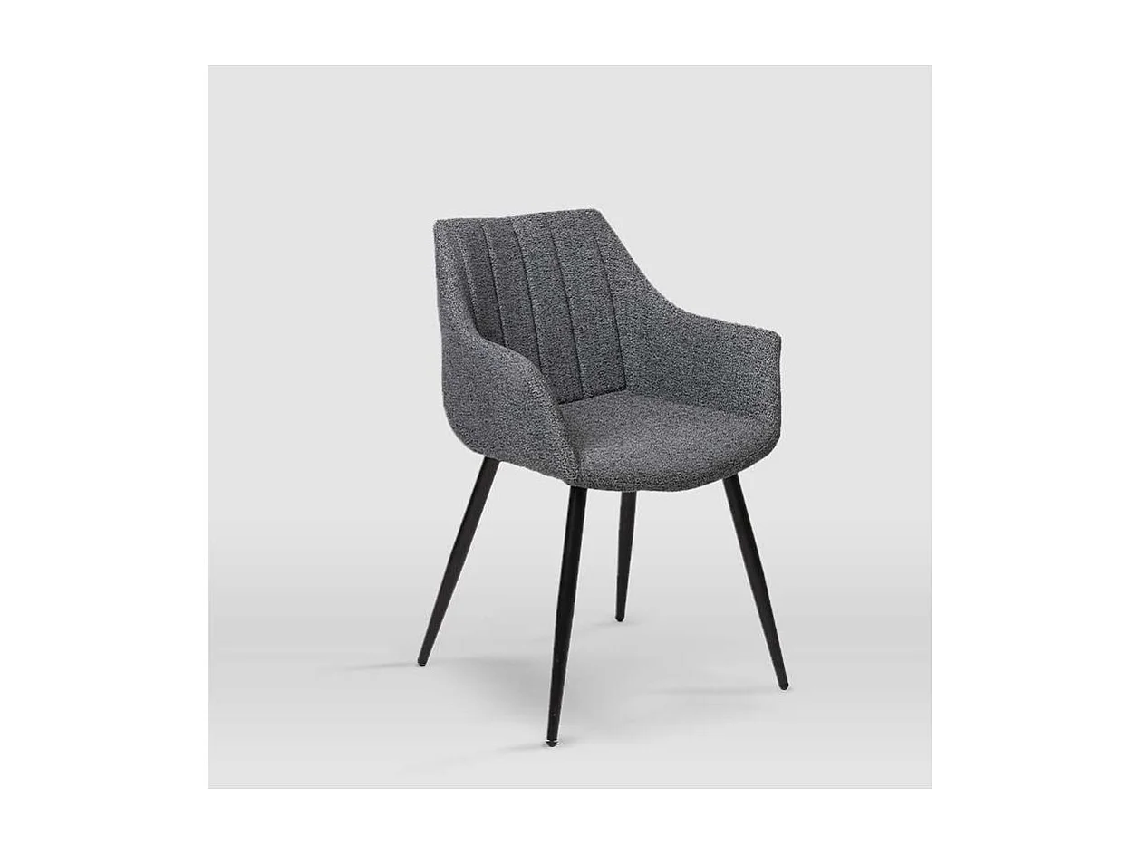 Pack de 2 sillones modelo Renata tapizados en textil gris piedra, 57cm(ancho ) 83.5cm(altu