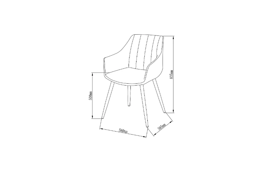 Pack de 2 sillones modelo Renata tapizados en textil gris piedra, 57cm(ancho ) 83.5cm(altu