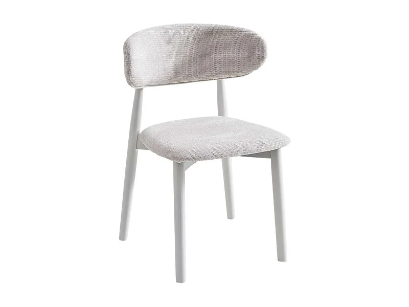 Pack de 2 sillas para cocina o comedor Vera tapizado textil beige/blanco,79cm(alto) 48cm(a