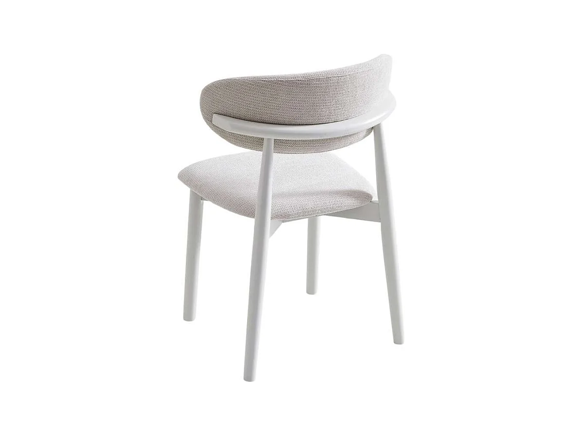 Pack de 2 sillas para cocina o comedor Vera tapizado textil beige/blanco,79cm(alto) 48cm(a