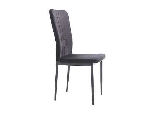 Pack de 6 sillas Cangas tapizadas en tejido velvet negro patas negras. 42cm(ancho ) 92cm(a