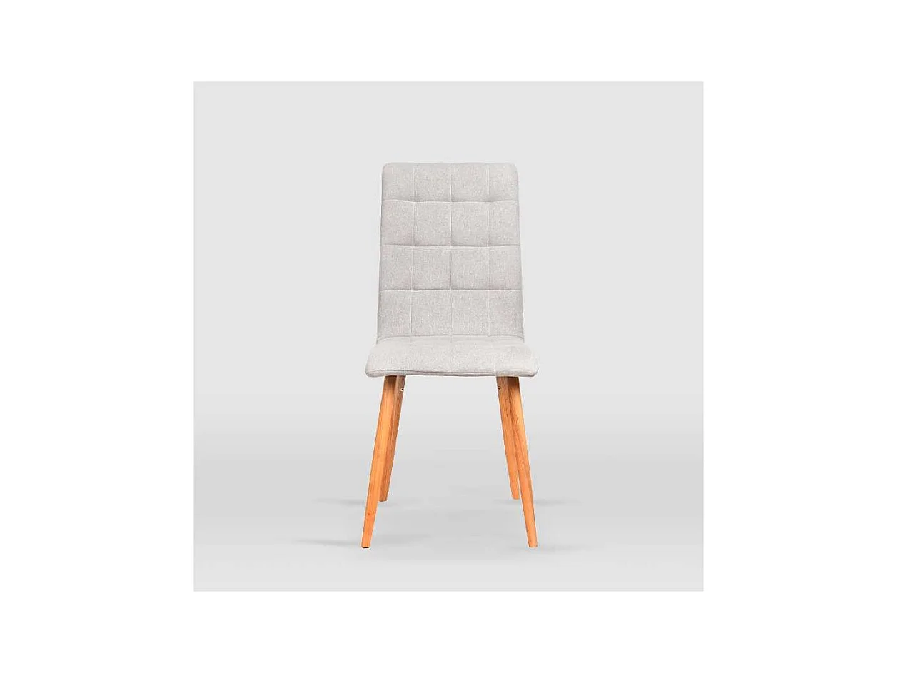 Pack de 4 sillas modelo Nadia tapizadas en textil gris arena, 43cm(ancho ) 94cm(altura) 59