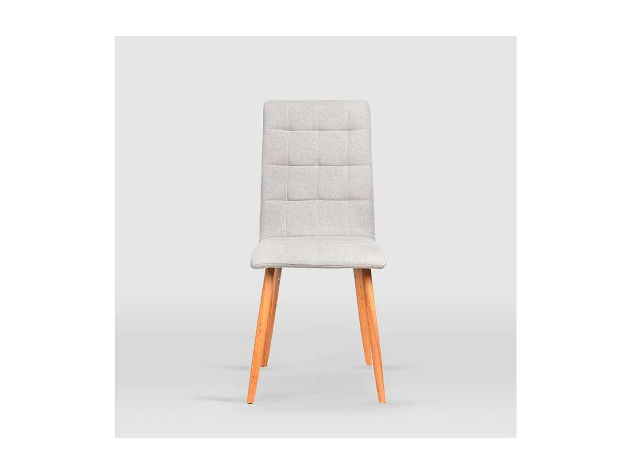 Pack de 4 sillas modelo Nadia tapizadas en textil gris arena, 43cm(ancho ) 94cm(altura) 59