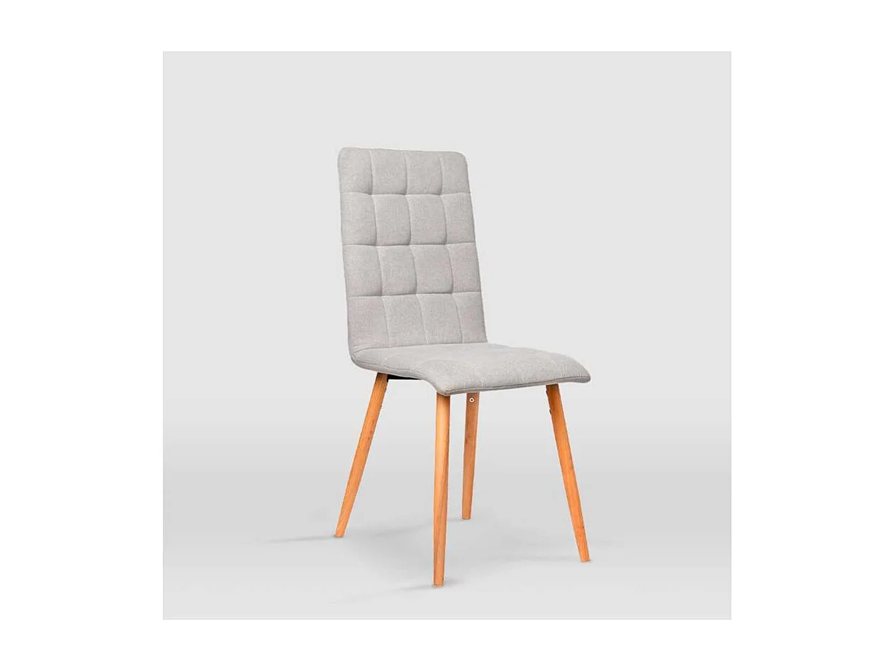 Pack de 4 sillas modelo Nadia tapizadas en textil gris arena, 43cm(ancho ) 94cm(altura) 59