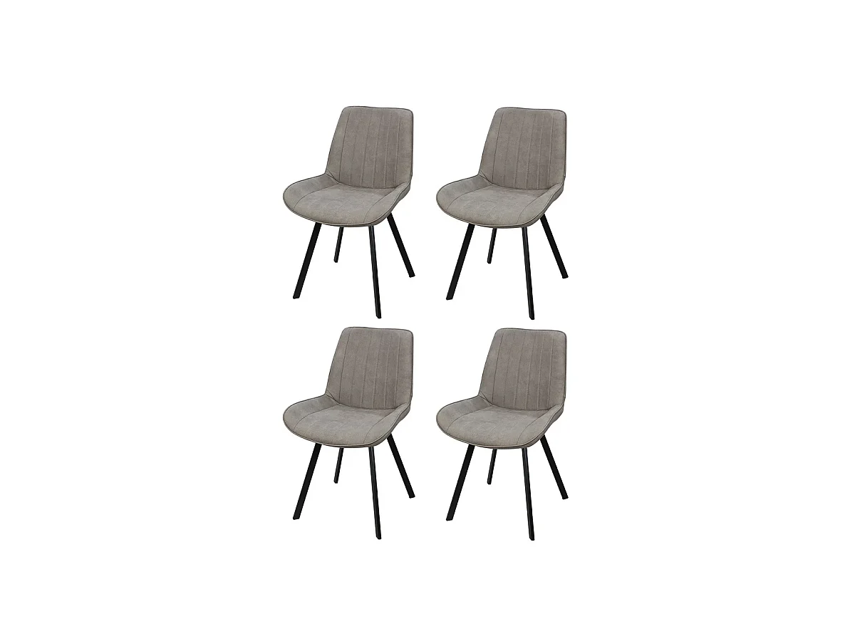 Pack de 4 sillas modelo Estrella tapizadas en textil gris, 87cm(alto) 52cm(ancho) 45cm(lar