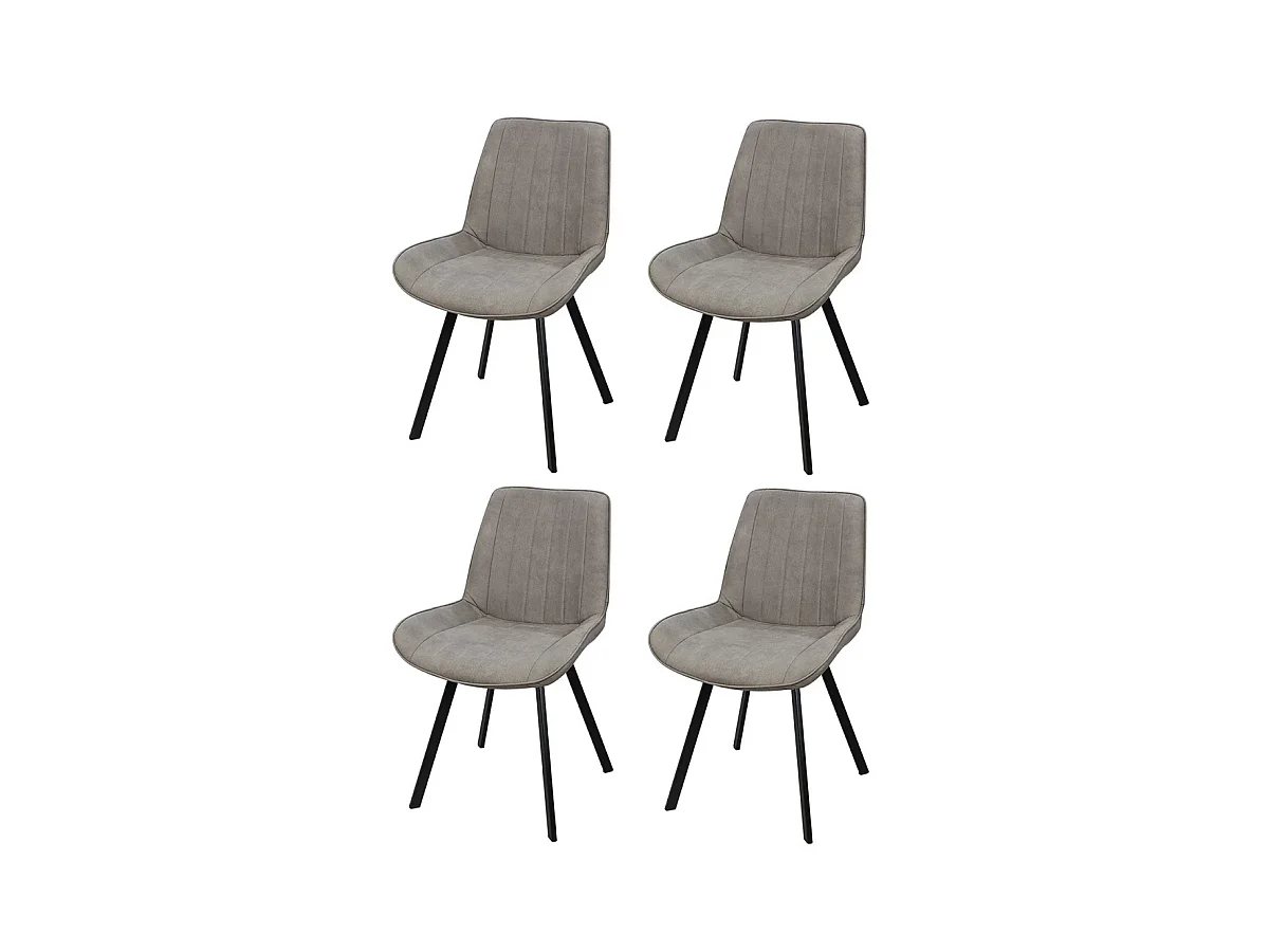 Pack de 4 sillas modelo Estrella tapizadas en textil gris, 87cm(alto) 52cm(ancho) 45cm(lar