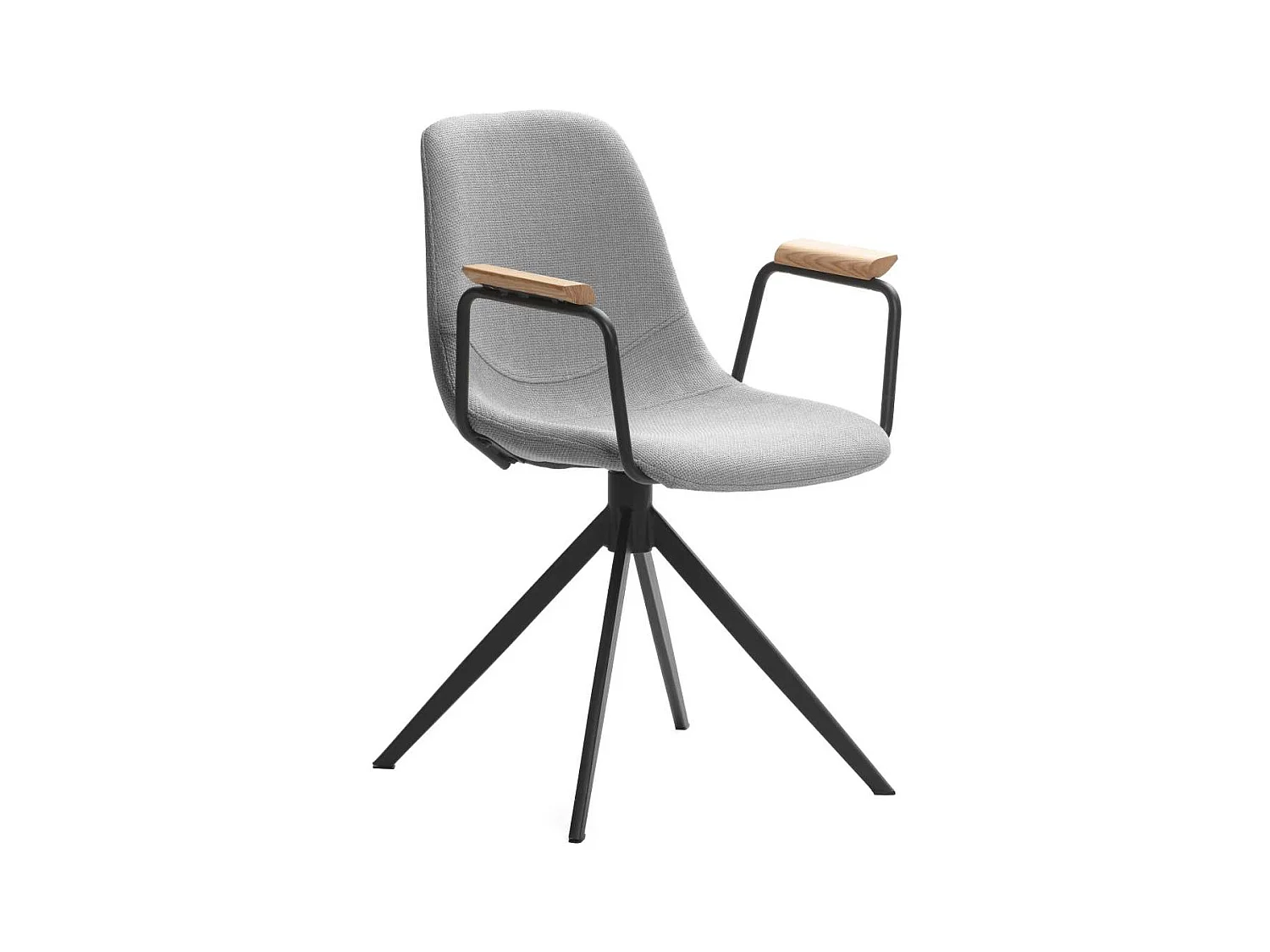 Pack de 2 sillones giratorias modelo Tajo con brazos tapizado textil gris claro, 81cm(alto