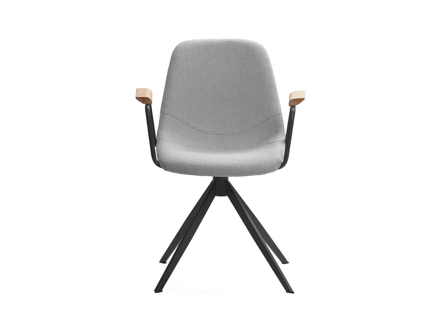 Pack de 2 sillones giratorias modelo Tajo con brazos tapizado textil gris claro, 81cm(alto