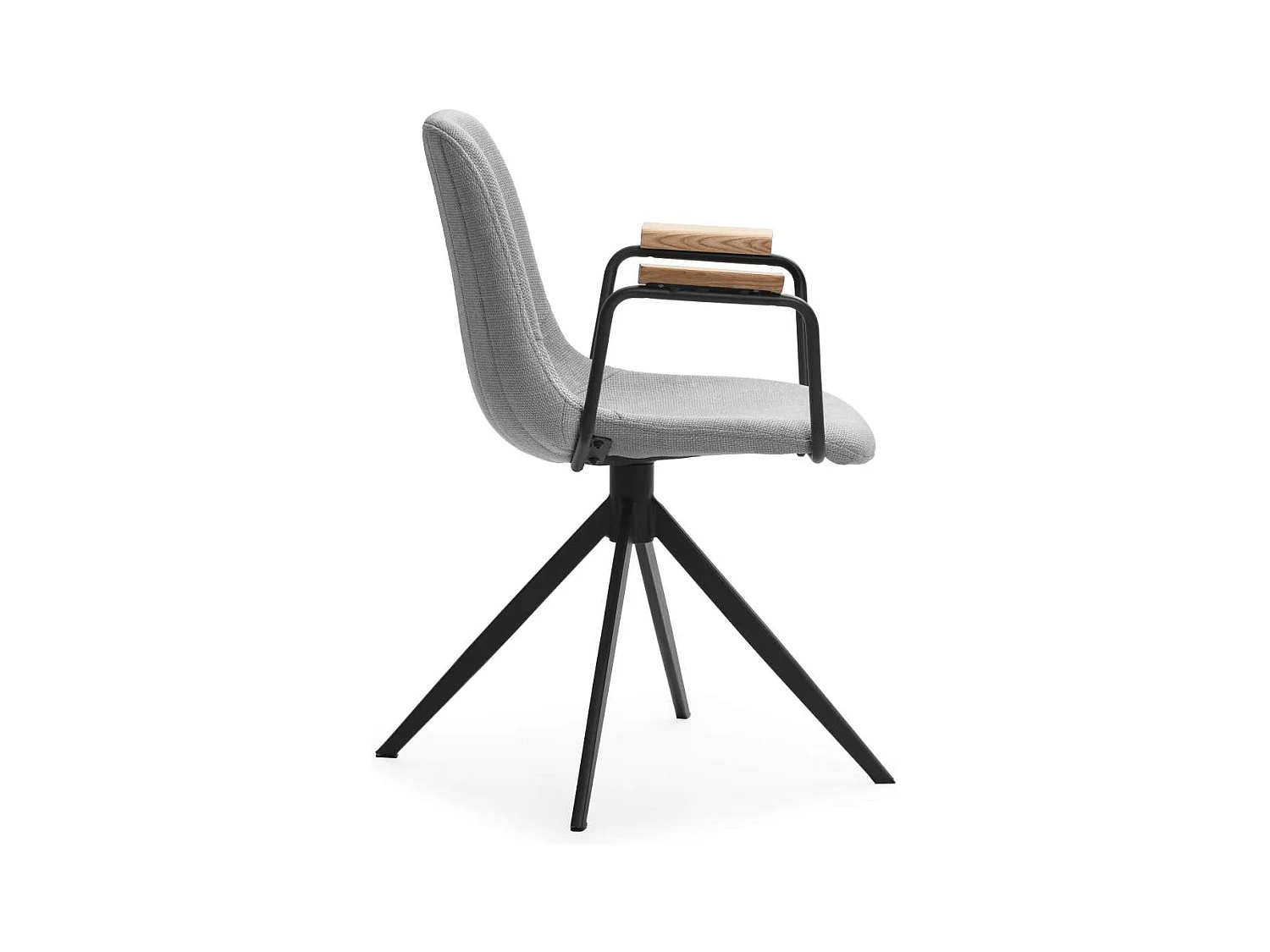 Pack de 2 sillones giratorias modelo Tajo con brazos tapizado textil gris claro, 81cm(alto