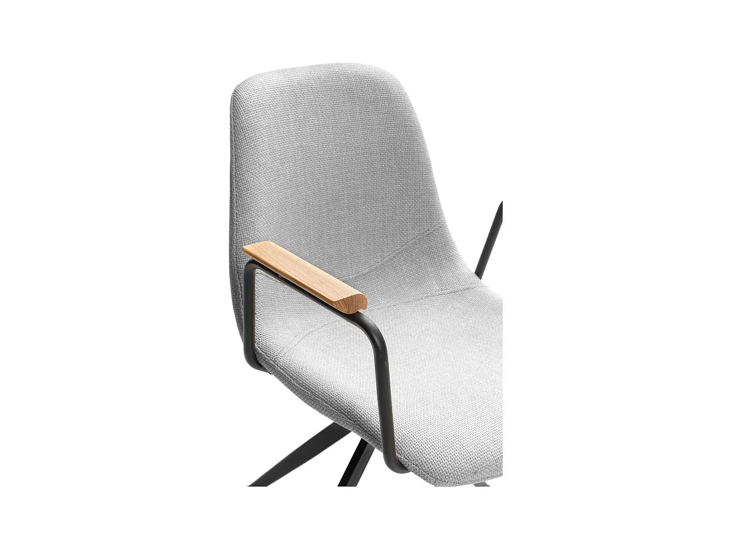 Pack de 2 sillones giratorias modelo Tajo con brazos tapizado textil gris claro, 81cm(alto