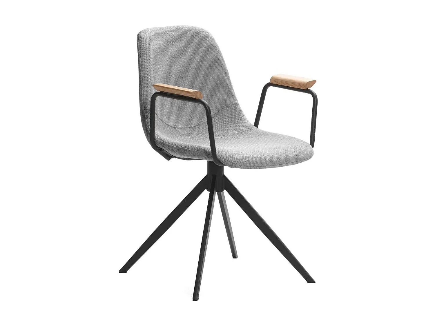 Pack de 2 sillones giratorias modelo Tajo con brazos tapizado textil gris claro, 81cm(alto