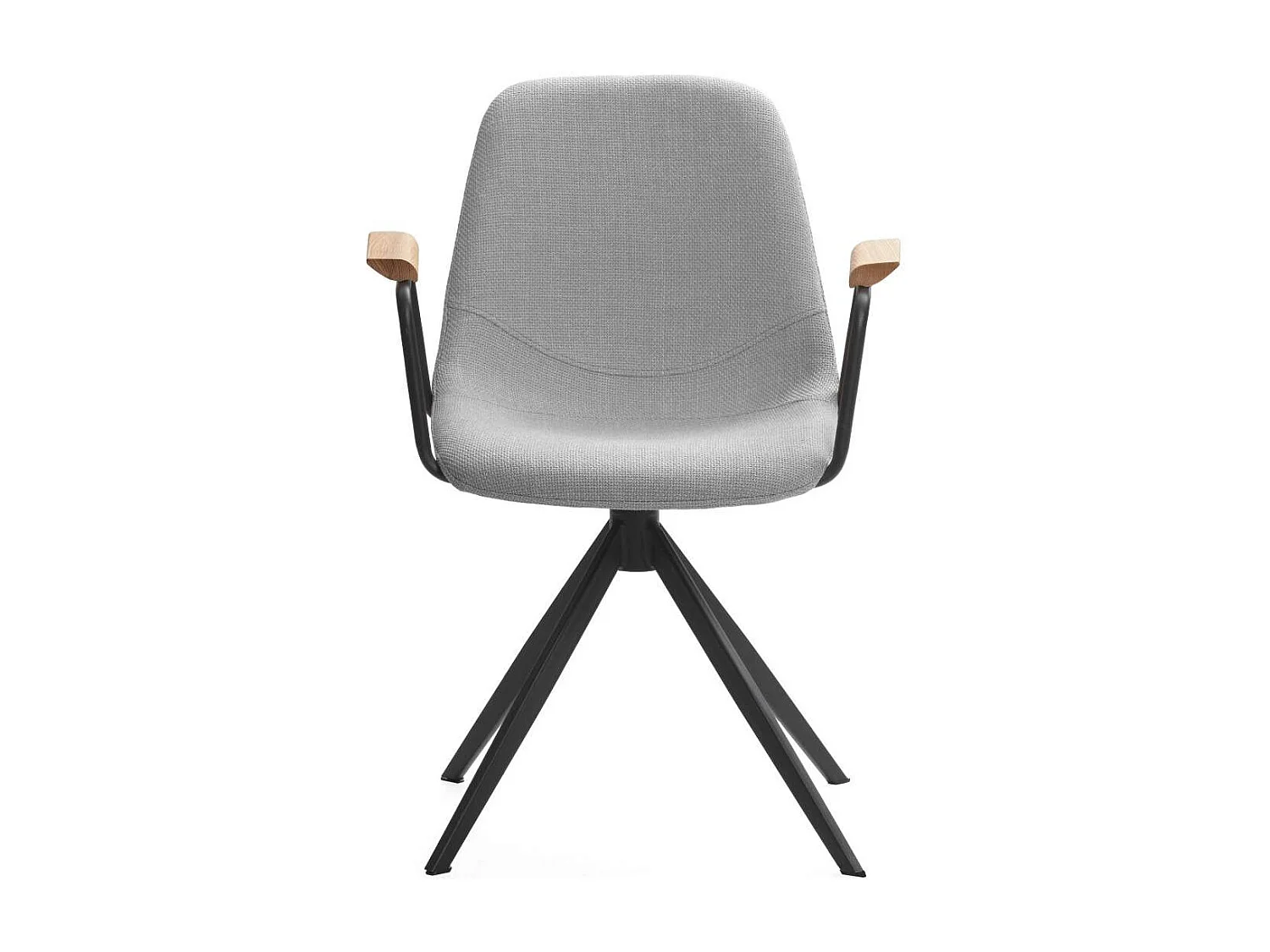 Pack de 2 sillones giratorias modelo Tajo con brazos tapizado textil gris claro, 81cm(alto