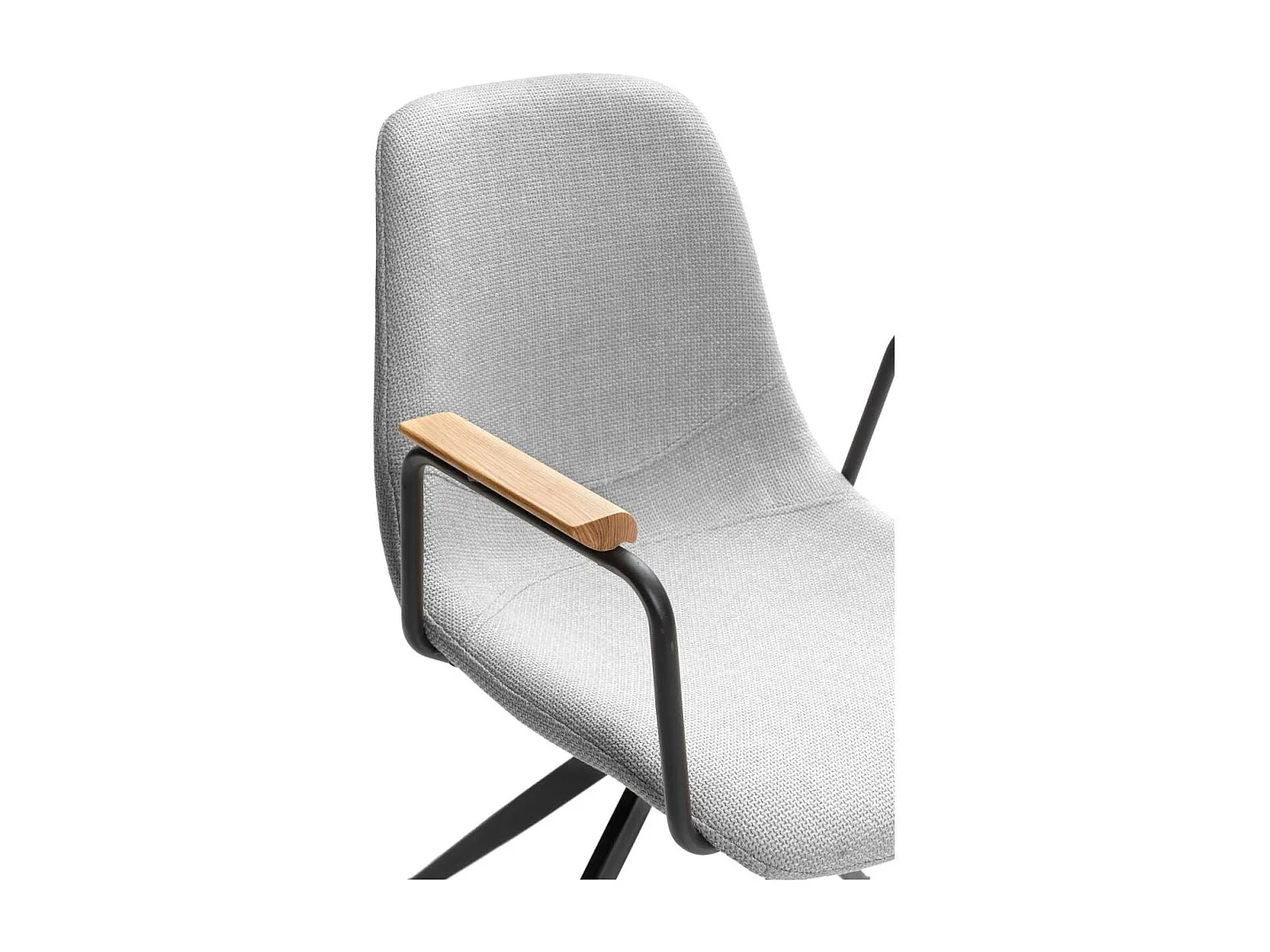 Pack de 2 sillones giratorias modelo Tajo con brazos tapizado textil gris claro, 81cm(alto