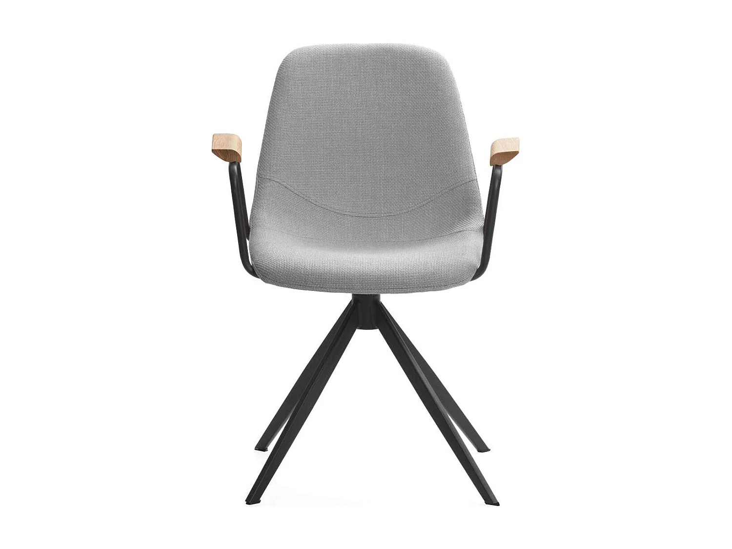 Pack de 2 sillones giratorias modelo Tajo con brazos tapizado textil gris claro, 81cm(alto