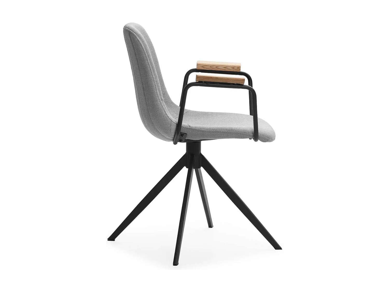 Pack de 2 sillones giratorias modelo Tajo con brazos tapizado textil gris claro, 81cm(alto