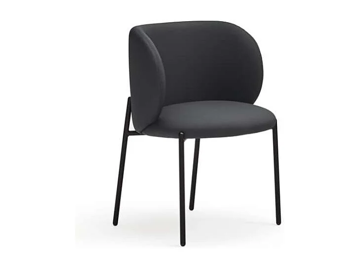 Pack de 2 sillas modelo Mogi tapizado en textil negro, 49/81cm (alto) 59cm (ancho) 56cm (l