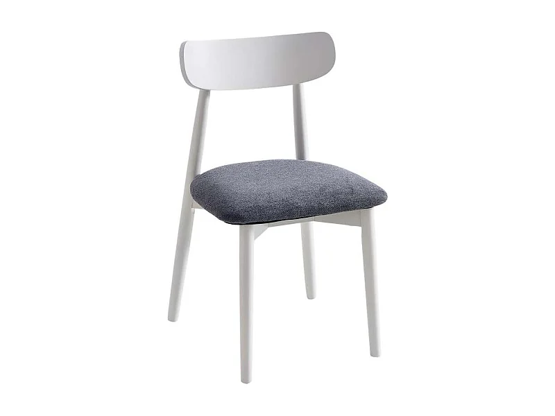 Pack de 2 sillas para cocina o comedor Shia tapizado textil gris/blanco, 83cm(alto) 49cm(a