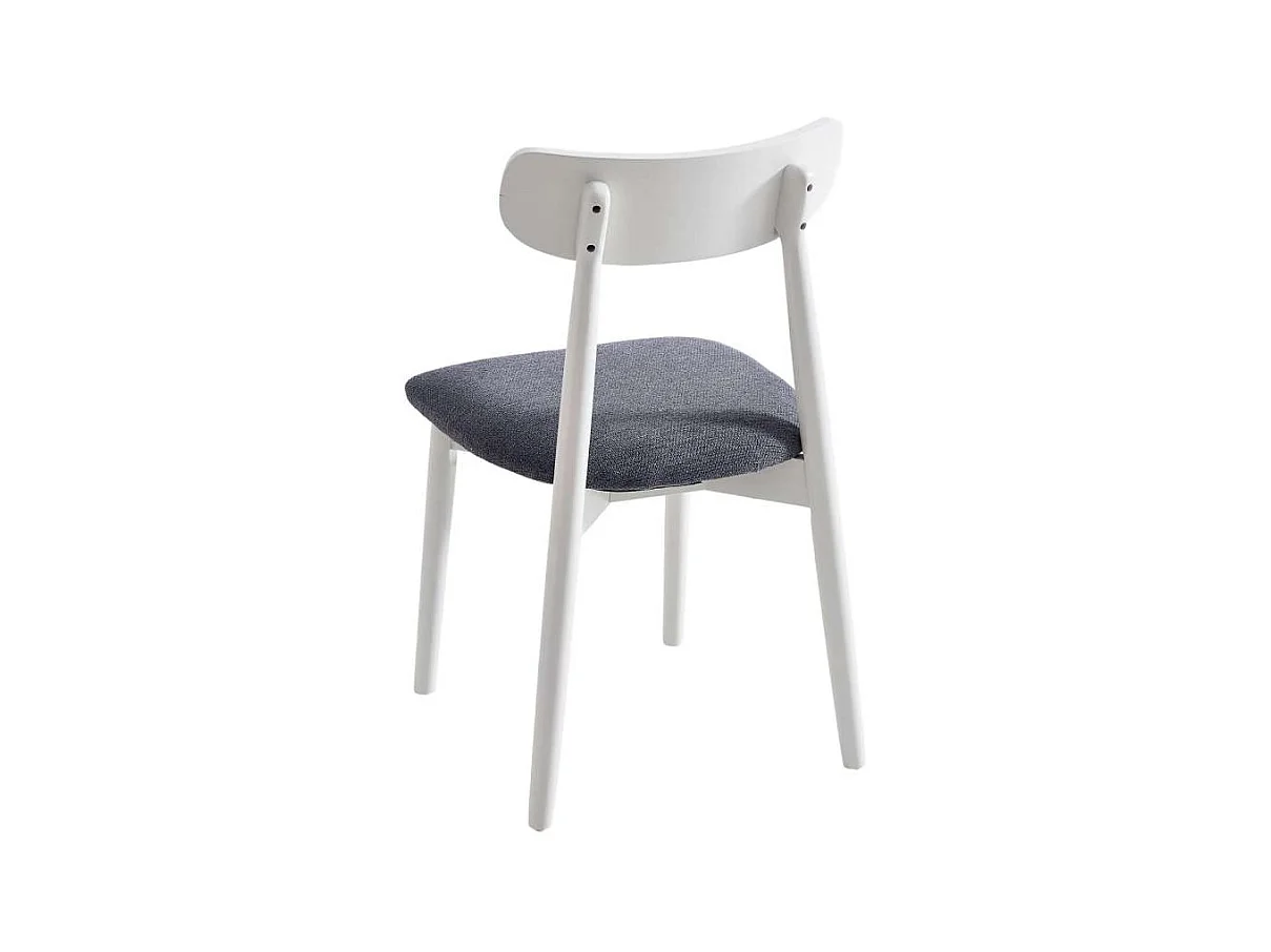 Pack de 2 sillas para cocina o comedor Shia tapizado textil gris/blanco, 83cm(alto) 49cm(a