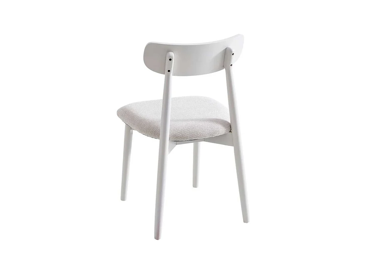 Pack de 2 sillas para cocina o comedor Shia tapizado textil beige/blanco, 83cm(alto) 49cm(