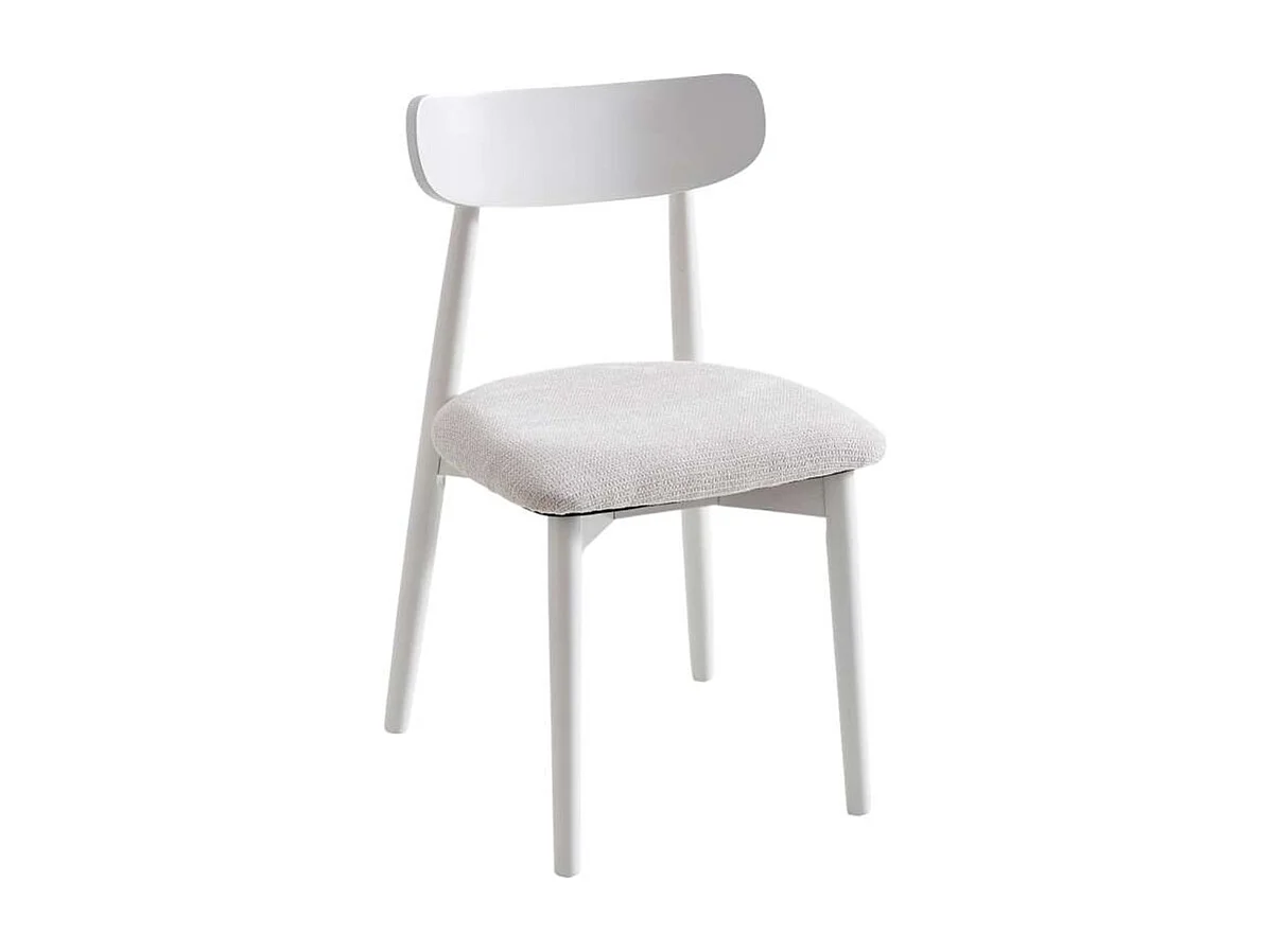 Pack de 2 sillas para cocina o comedor Shia tapizado textil beige/blanco, 83cm(alto) 49cm(