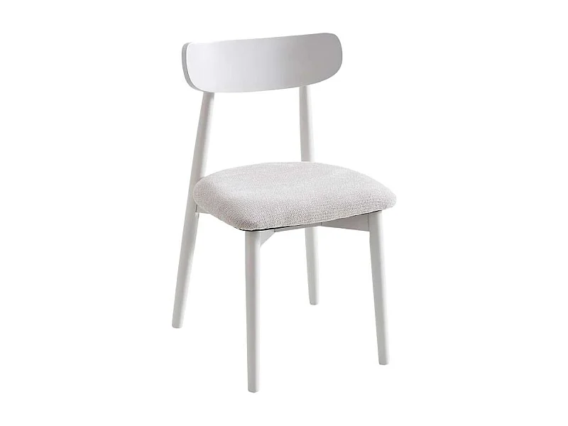 Pack de 2 sillas para cocina o comedor Shia tapizado textil beige/blanco, 83cm(alto) 49cm(