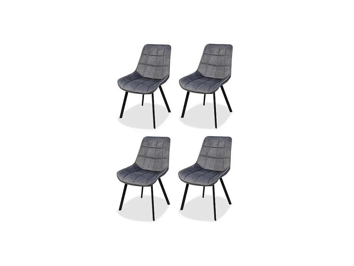 Pack de 4 sillas modelo Jimena tapizadas en textil gris oscuro, 87cm(alto) 52cm(ancho) 45c