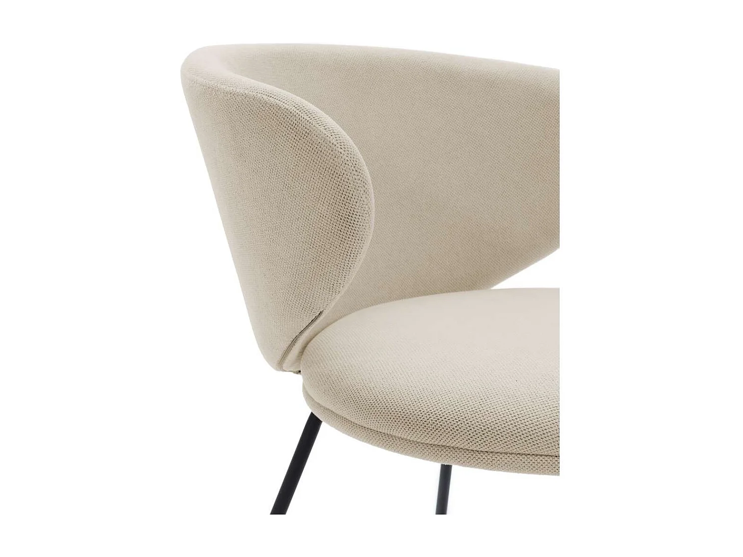 Pack de 2 sillas modelo Rebeca tapizado textil beige, 77.5cm(alto) 58cm(ancho) 59.5cm(larg