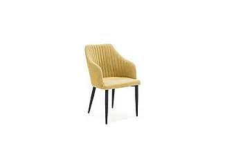 Pack de 2 sillones para comedor Marc tapizado textil amarillo, 88cm(alto) 55cm(ancho) 57cm