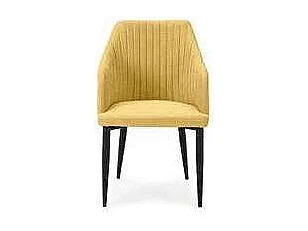 Pack de 2 sillones para comedor Marc tapizado textil amarillo, 88cm(alto) 55cm(ancho) 57cm
