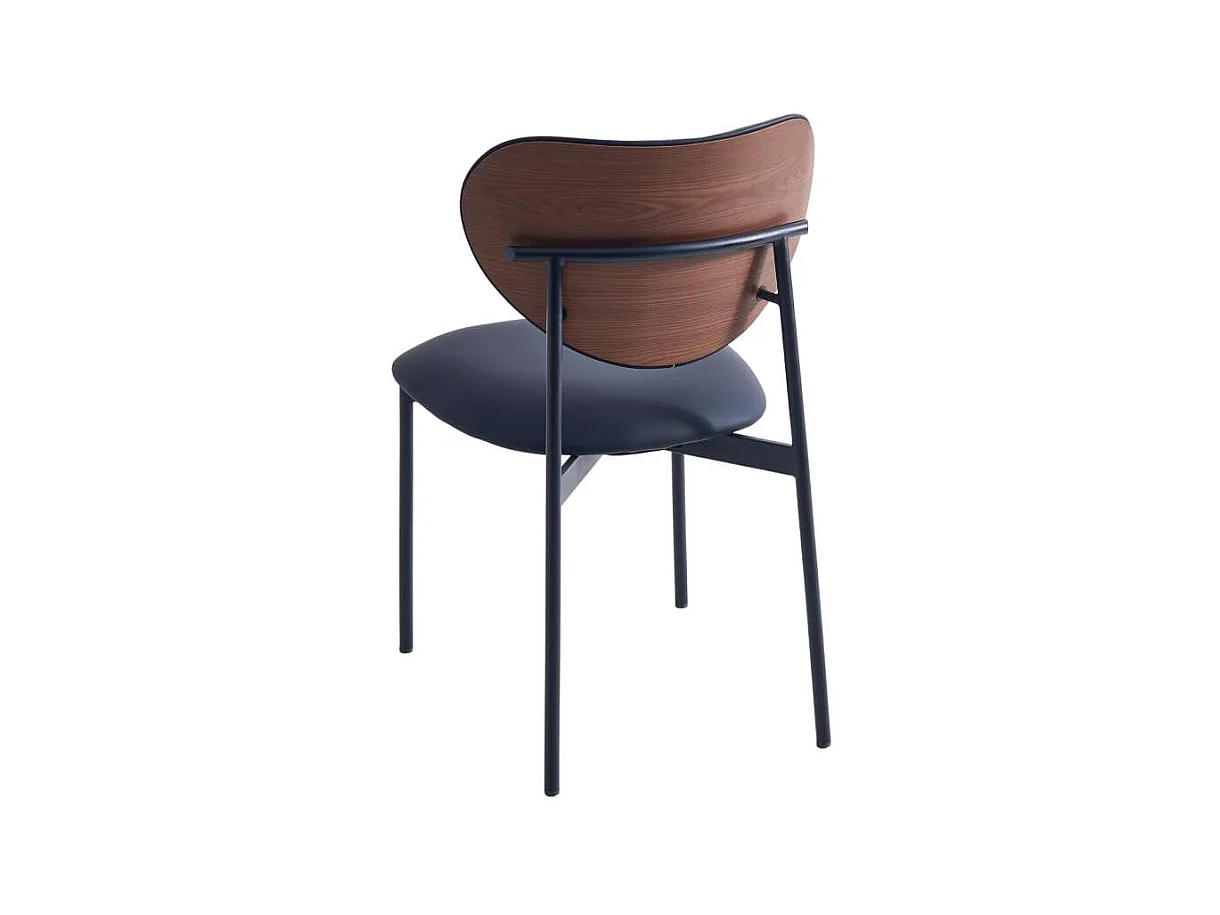 Pack de 2 sillas para cocina o comedor Eva tapizado simil piel negro, 85cm(alto) 52cm(anch