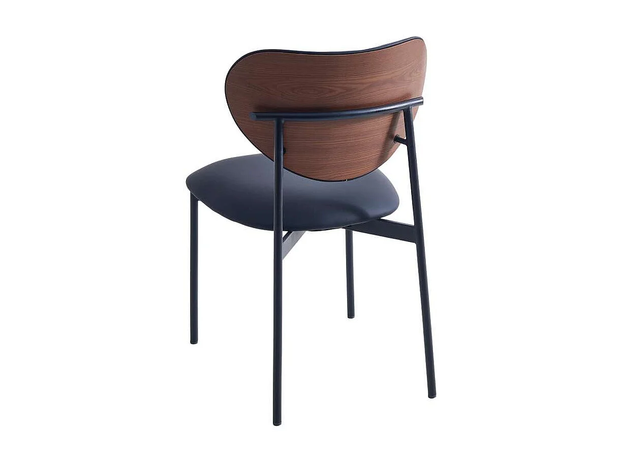 Pack de 2 sillas para cocina o comedor Eva tapizado simil piel negro, 85cm(alto) 52cm(anch