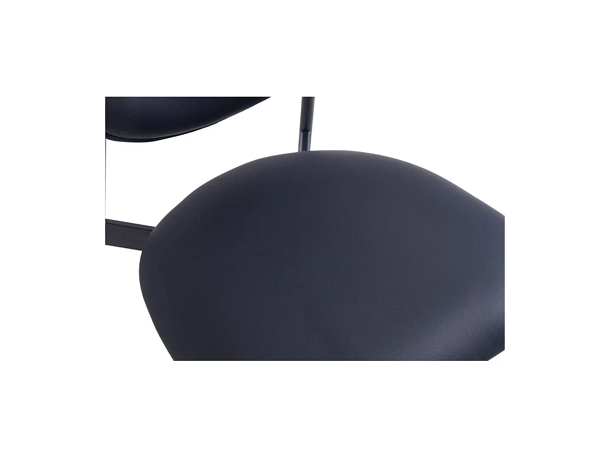 Pack de 2 sillas para cocina o comedor Eva tapizado simil piel negro, 85cm(alto) 52cm(anch