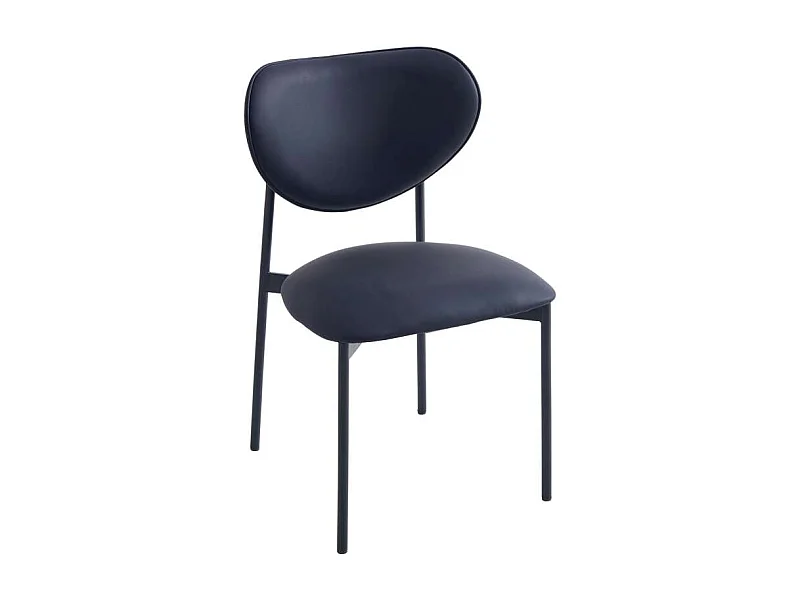 Pack de 2 sillas para cocina o comedor Eva tapizado simil piel negro, 85cm(alto) 52cm(anch