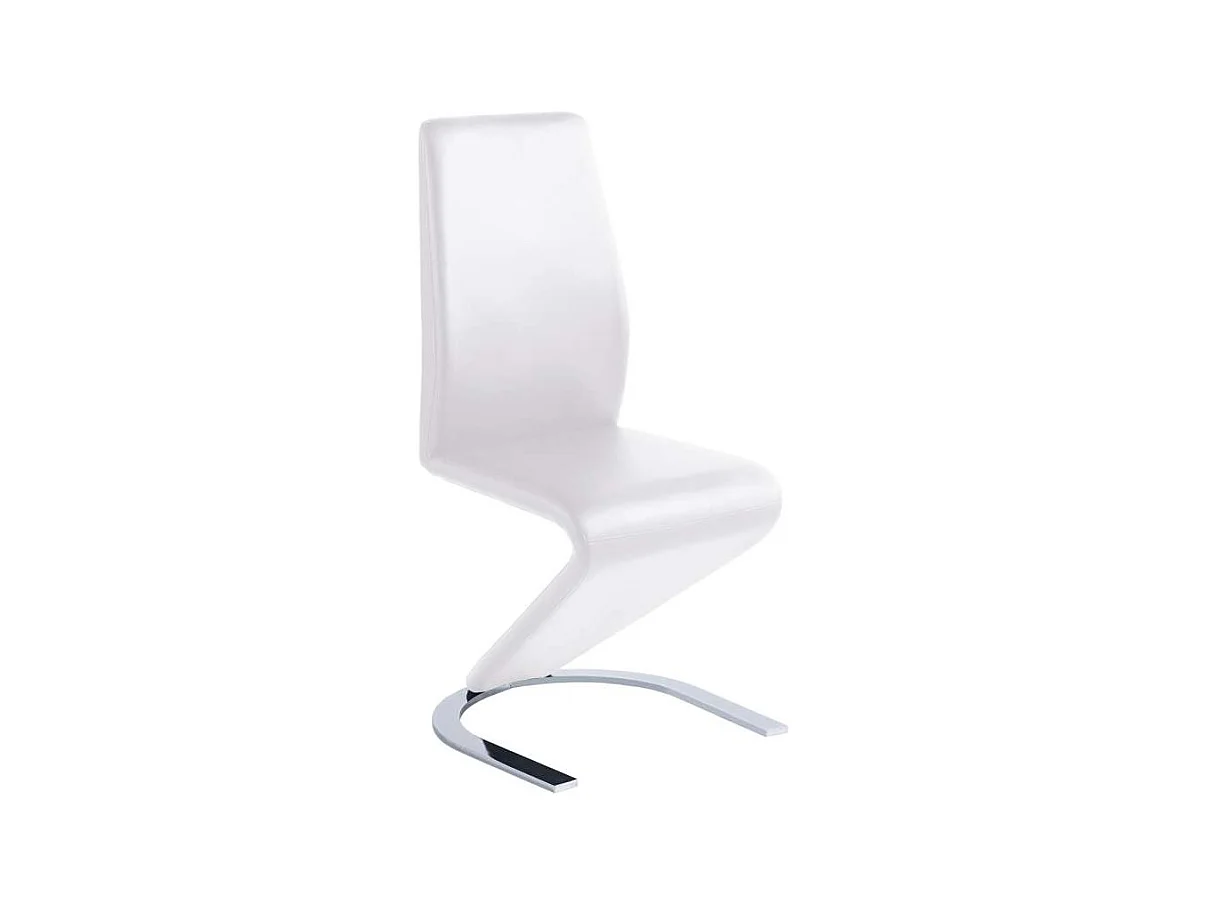 Pack de 2 sillas modelo Qatar tapizadas en simil piel blanco, 40.5cm(ancho ) 96cm(altura)