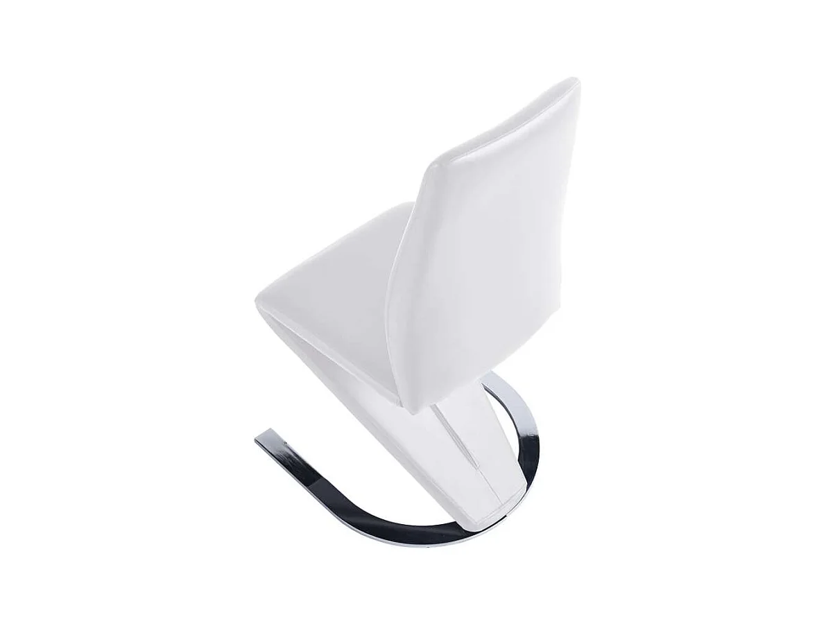 Pack de 2 sillas modelo Qatar tapizadas en simil piel blanco, 40.5cm(ancho ) 96cm(altura)