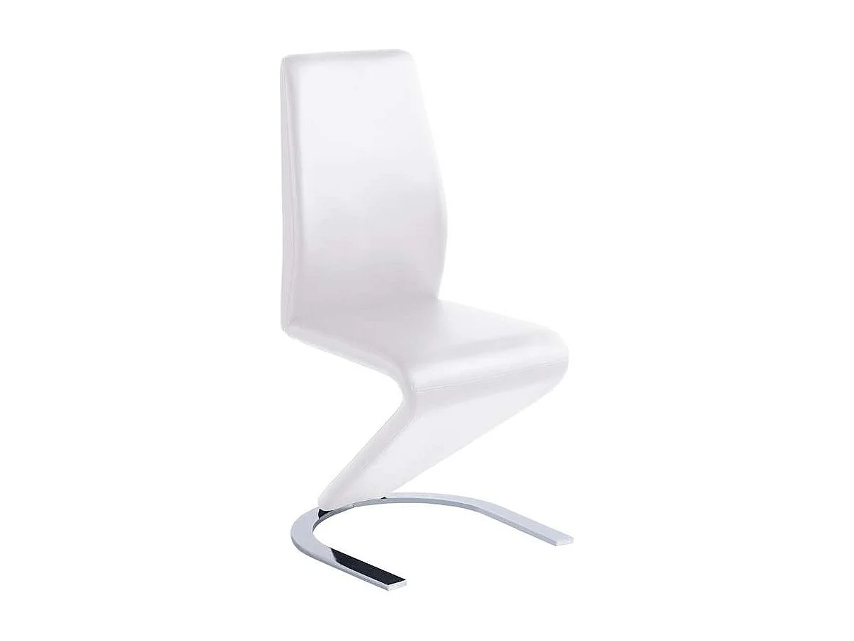 Pack de 2 sillas modelo Qatar tapizadas en simil piel blanco, 40.5cm(ancho ) 96cm(altura)