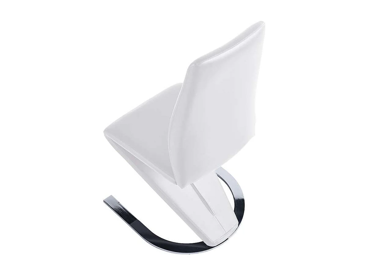 Pack de 2 sillas modelo Qatar tapizadas en simil piel blanco, 40.5cm(ancho ) 96cm(altura)