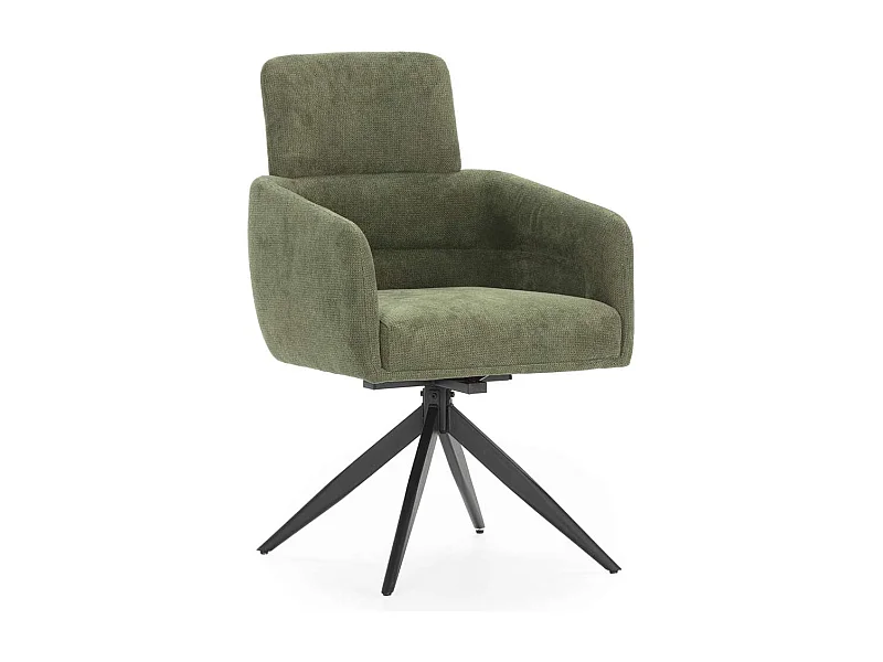 Pack de 2 sillones giratorios modelo Maggie tapizado textil verde, 93cm(alto) 58cm(ancho)