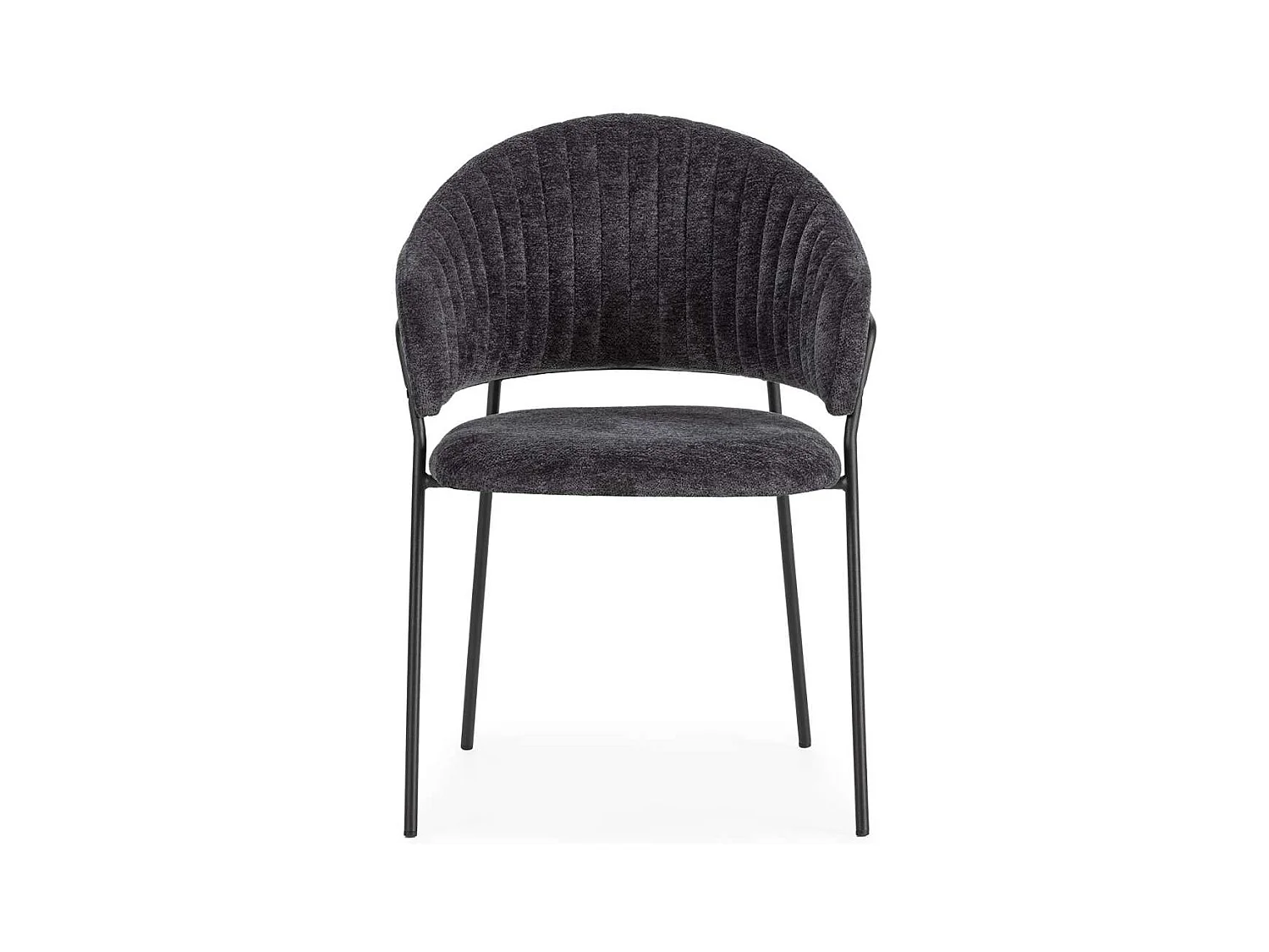 Pack de 2 sillones modelo Lidia tapizado textil gris oscuro, 81.5cm(alto) 54cm(ancho) 57cm