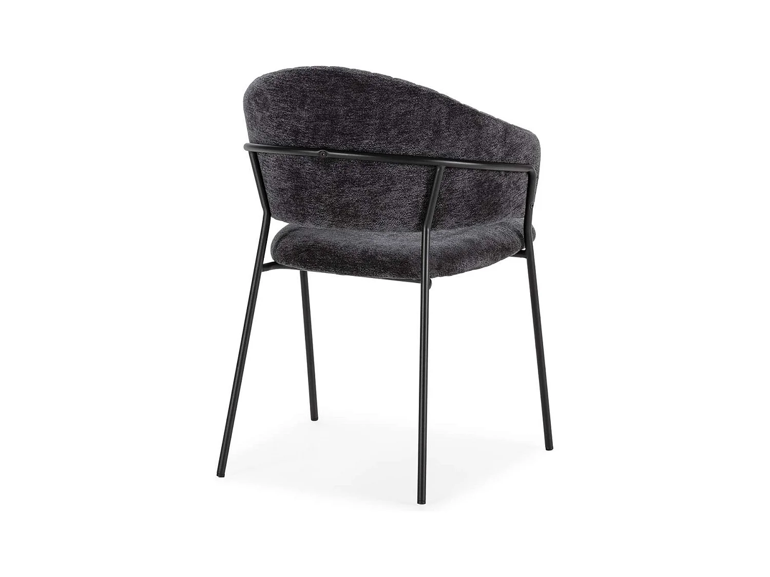 Pack de 2 sillones modelo Lidia tapizado textil gris oscuro, 81.5cm(alto) 54cm(ancho) 57cm