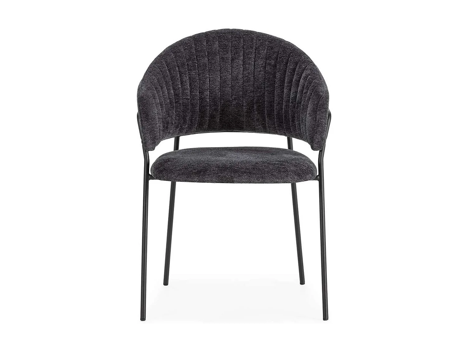 Pack de 2 sillones modelo Lidia tapizado textil gris oscuro, 81.5cm(alto) 54cm(ancho) 57cm