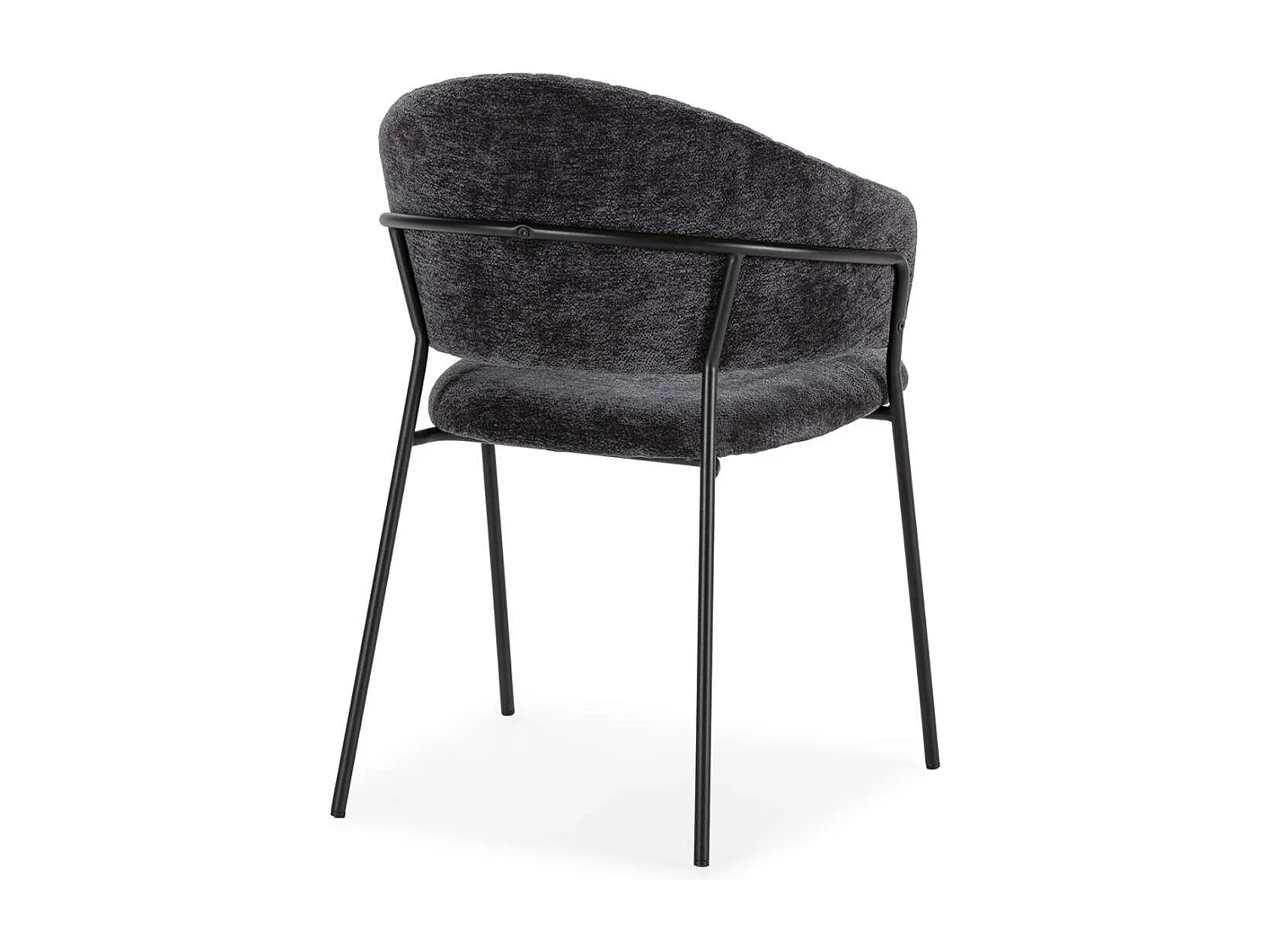 Pack de 2 sillones modelo Lidia tapizado textil gris oscuro, 81.5cm(alto) 54cm(ancho) 57cm