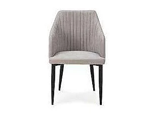 Pack de 2 sillones para comedor Marc tapizado textil gris claro, 88cm(alto) 55cm(ancho) 57