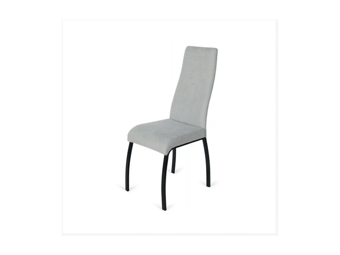 Pack de 4 sillas Dora tapizadas en tela piedra. 107 cm (alto) 45 cm (ancho) 55 cm (fondo).