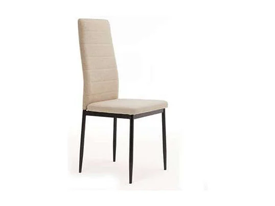 Pack 6 sillas Modelo Cíes tapizadas en tela Barrel  beige tostado, 43cm(ancho ) 98cm(altu