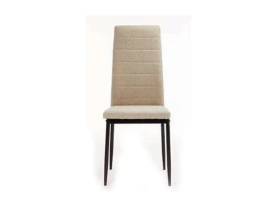 Pack 6 sillas Modelo Cíes tapizadas en tela Barrel  beige tostado, 43cm(ancho ) 98cm(altu
